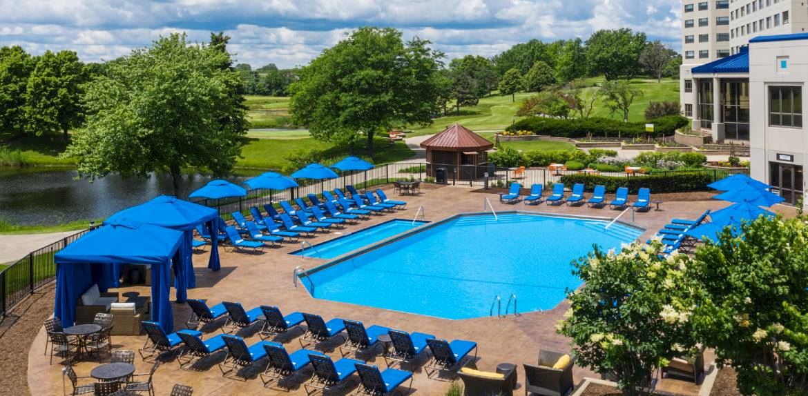 Pool top view at Oak brook hills resort Chicago