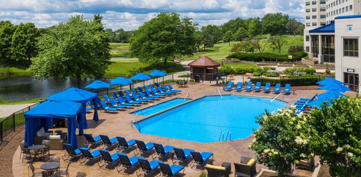 Pool top view at Oak brook hills resort Chicago
